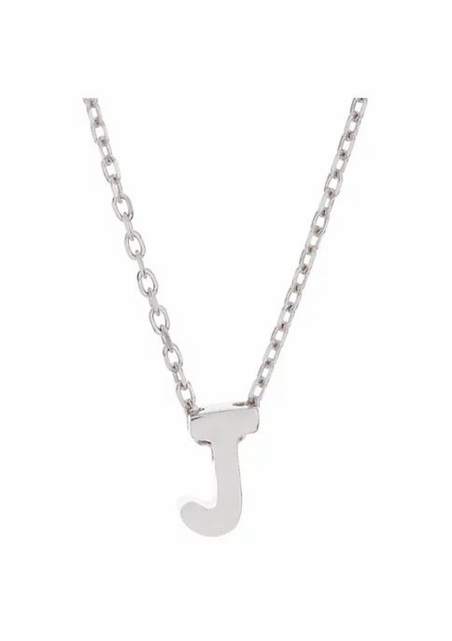 Jewelry * | Flash Sale Adornia Initial Necklace White Rhodium .925 Sterling Silver