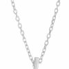 Jewelry * | Buy Adornia Initial Necklace White Rhodium .925 Sterling Silver