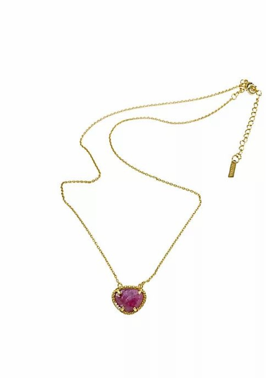 Jewelry * | Coupon Adornia July Birthstone Necklace Ruby Gold