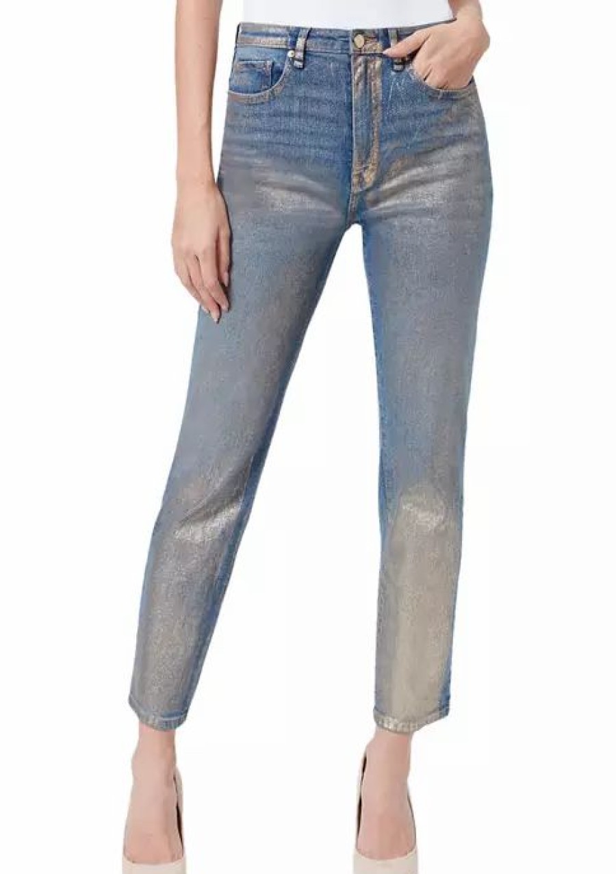 Jeans * | Best Pirce Sam Edelman Women'S High Rise Slim Straight Jeans Golden