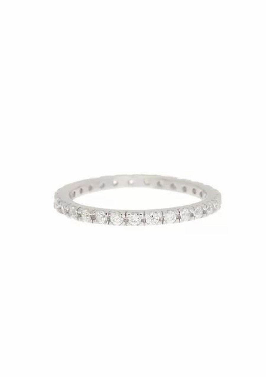 Jewelry * | Promo Adornia Crystal Eternity Band Ring .925 Sterling Silver