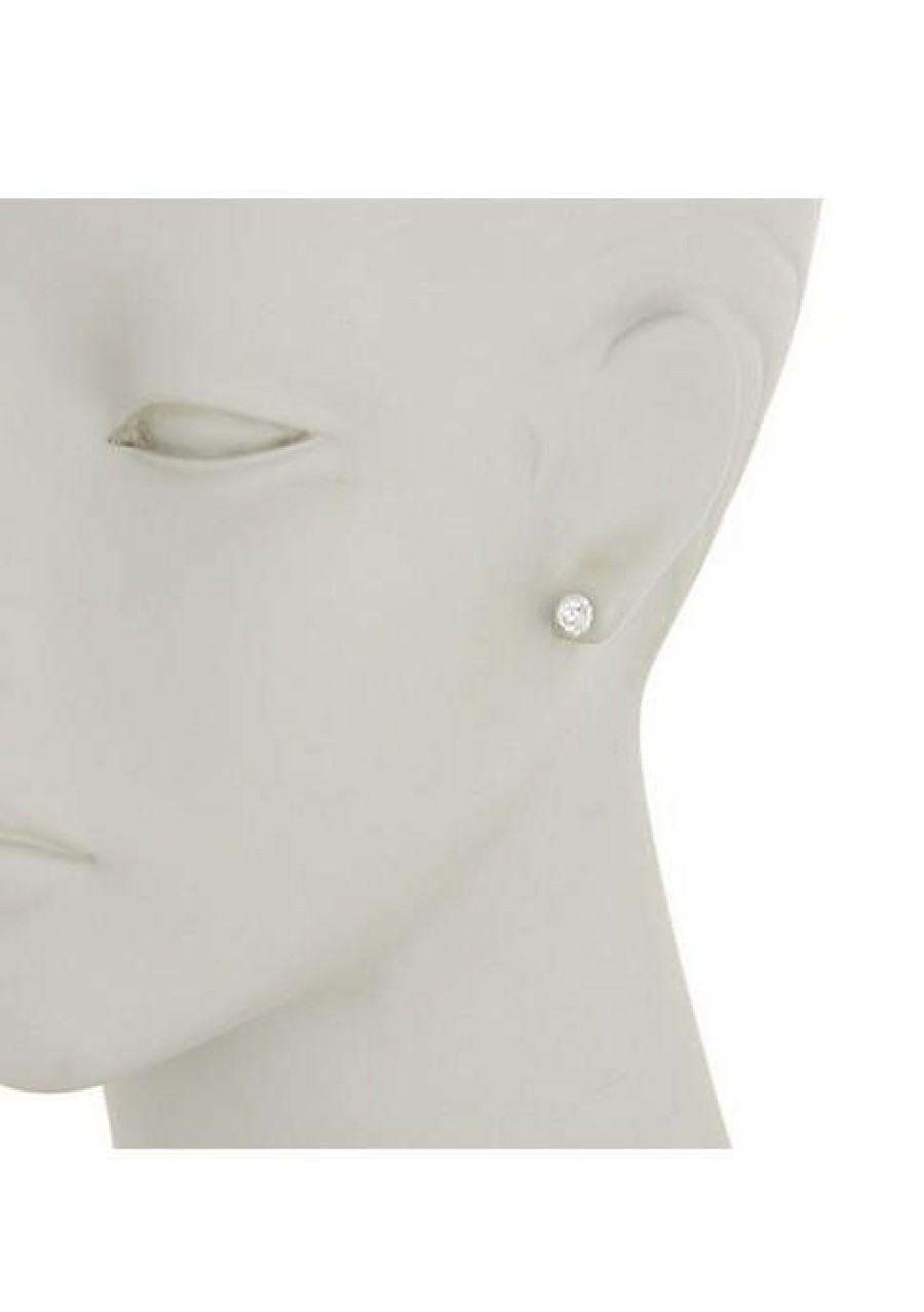 Jewelry * | New Adornia Swarovski Crystal Halo Earrings White Rhodium .925 Sterling Silver