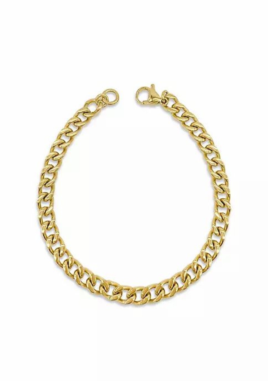 Jewelry * | Flash Sale Adornia 7Mm Cuban Chain Bracelet 9 Gold