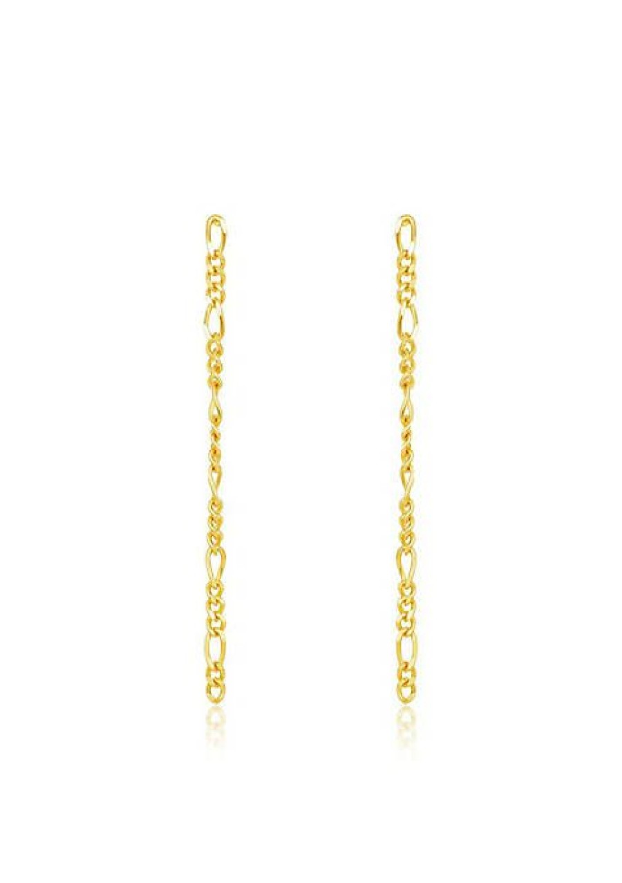 Jewelry * | New Adornia Figaro Chain Earrings Yellow Plated Brass Gold