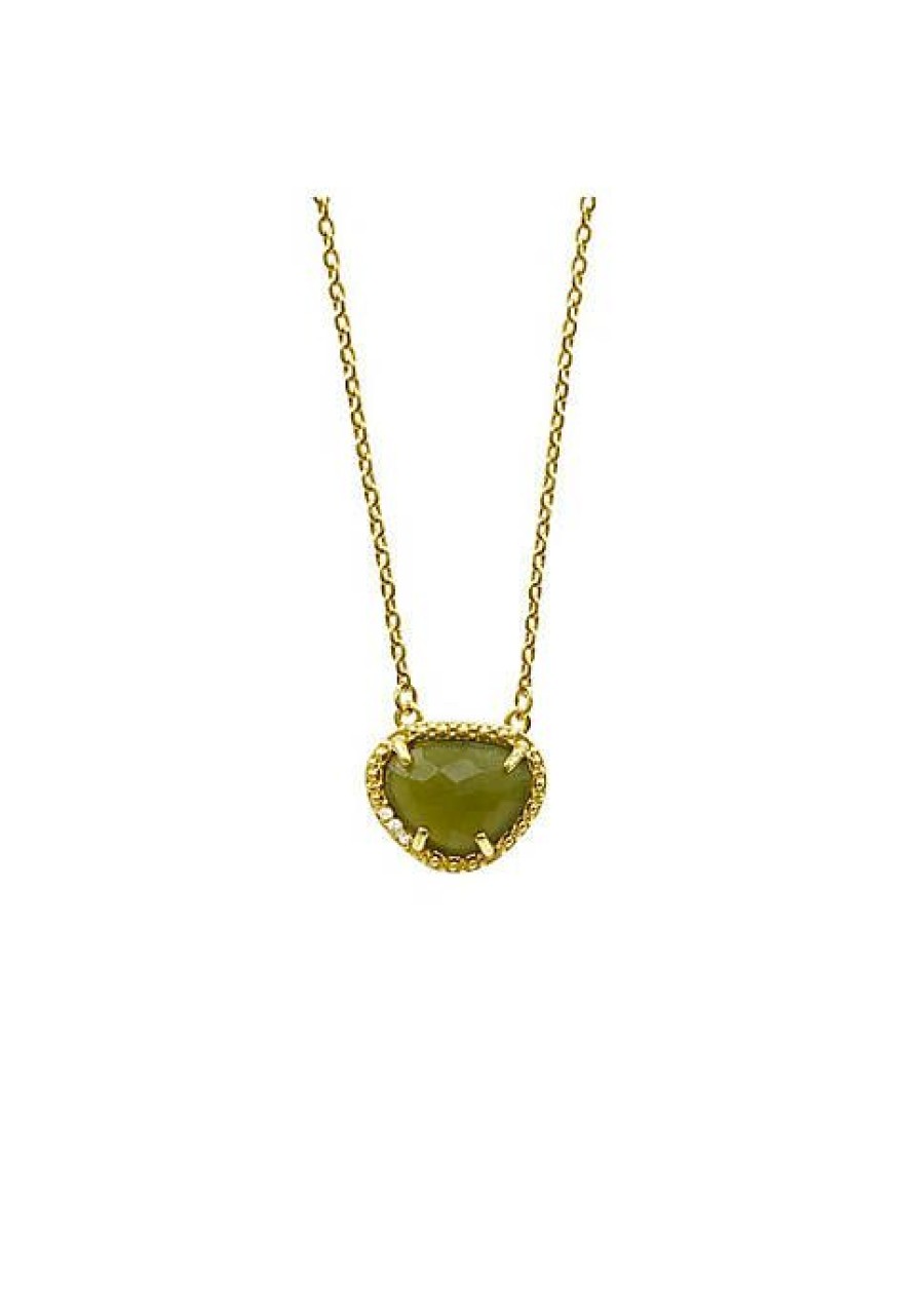 Jewelry * | Cheapest Adornia August Birthstone Necklace Peridot Gold