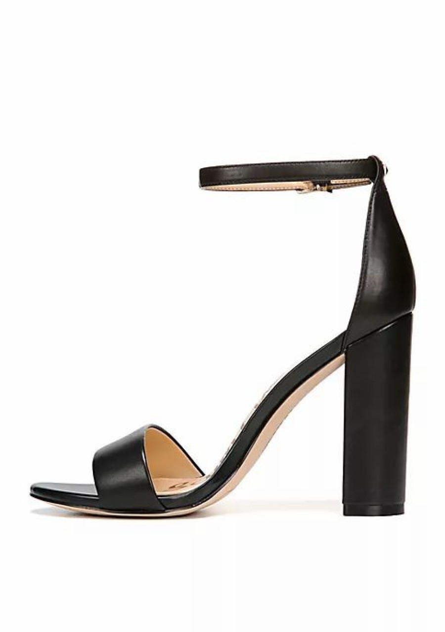 Shoes * | Outlet Sam Edelman Yaro Ankle Strap Block Heels Black