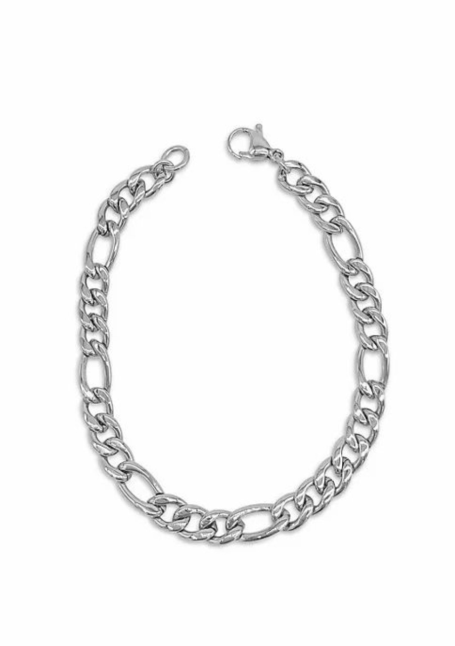 Jewelry * | Hot Sale Adornia 7Mm Figaro Chain Bracelet 9 Silver