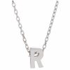 Jewelry * | Brand New Adornia Initial Necklace White Rhodium .925 Sterling Silver