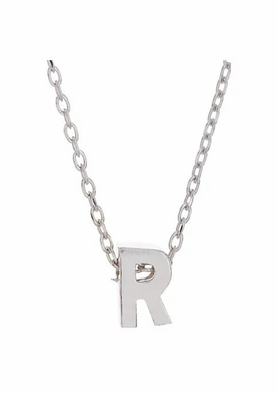 Jewelry * | Brand New Adornia Initial Necklace White Rhodium .925 Sterling Silver