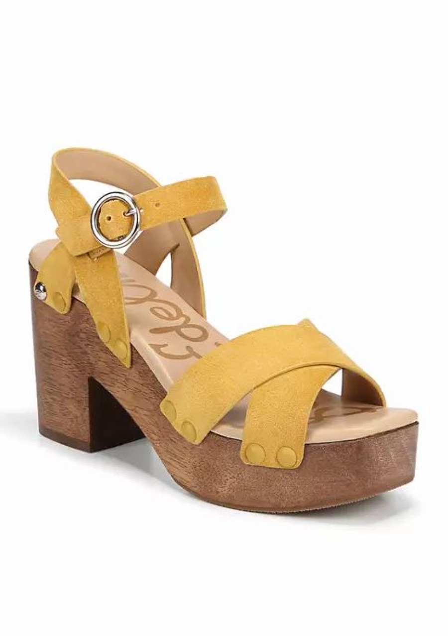 Shoes * | Brand New Sam Edelman Josefine Heel Mustard