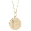 Jewelry * | Best Pirce Adornia Initial Circle Disc Necklace 14K Yellow Plated Vermeil .925 Sterling Silver Gold