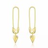 Jewelry * | Best Pirce Adornia Safety Pin Dangle Earrings 14K Yellow Vermeil .925 Sterling Silver Gold