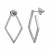 Jewelry * | Discount Adornia Wrap Around Geometric Crystal Hoops .925 Sterling Silver