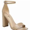 Shoes * | Hot Sale Sam Edelman Yaro Ankle Strap Block Heels Classic Nude