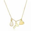 Jewelry * | Deals Adornia Three Charm Necklace Moonstone Yellow Gold Vermeil .925 Sterling Silver White