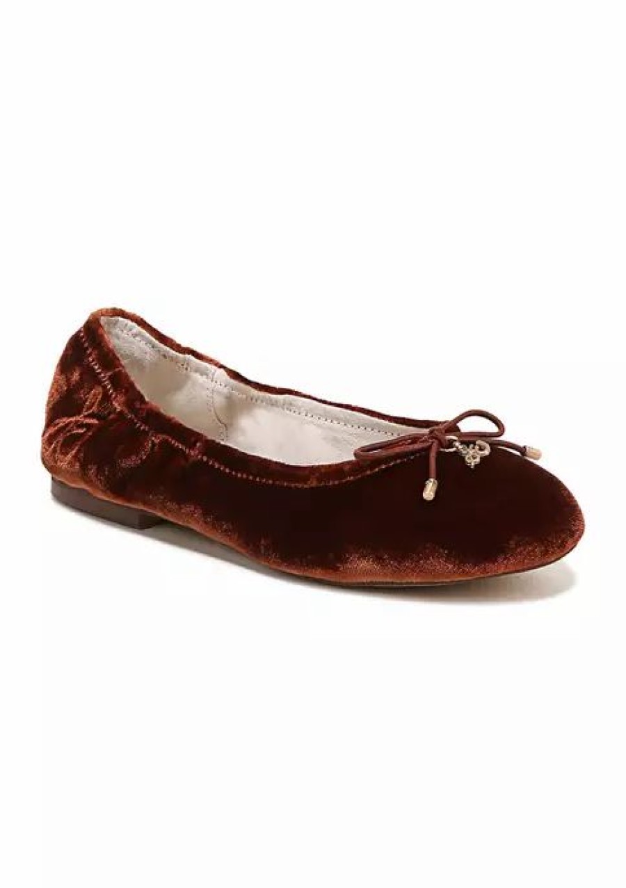 Shoes * | Cheap Sam Edelman Youth Girls Felicia Flats Warm Copper