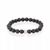 Jewelry * | Outlet Adornia 8Mm Onyx Bracelet Silver Black