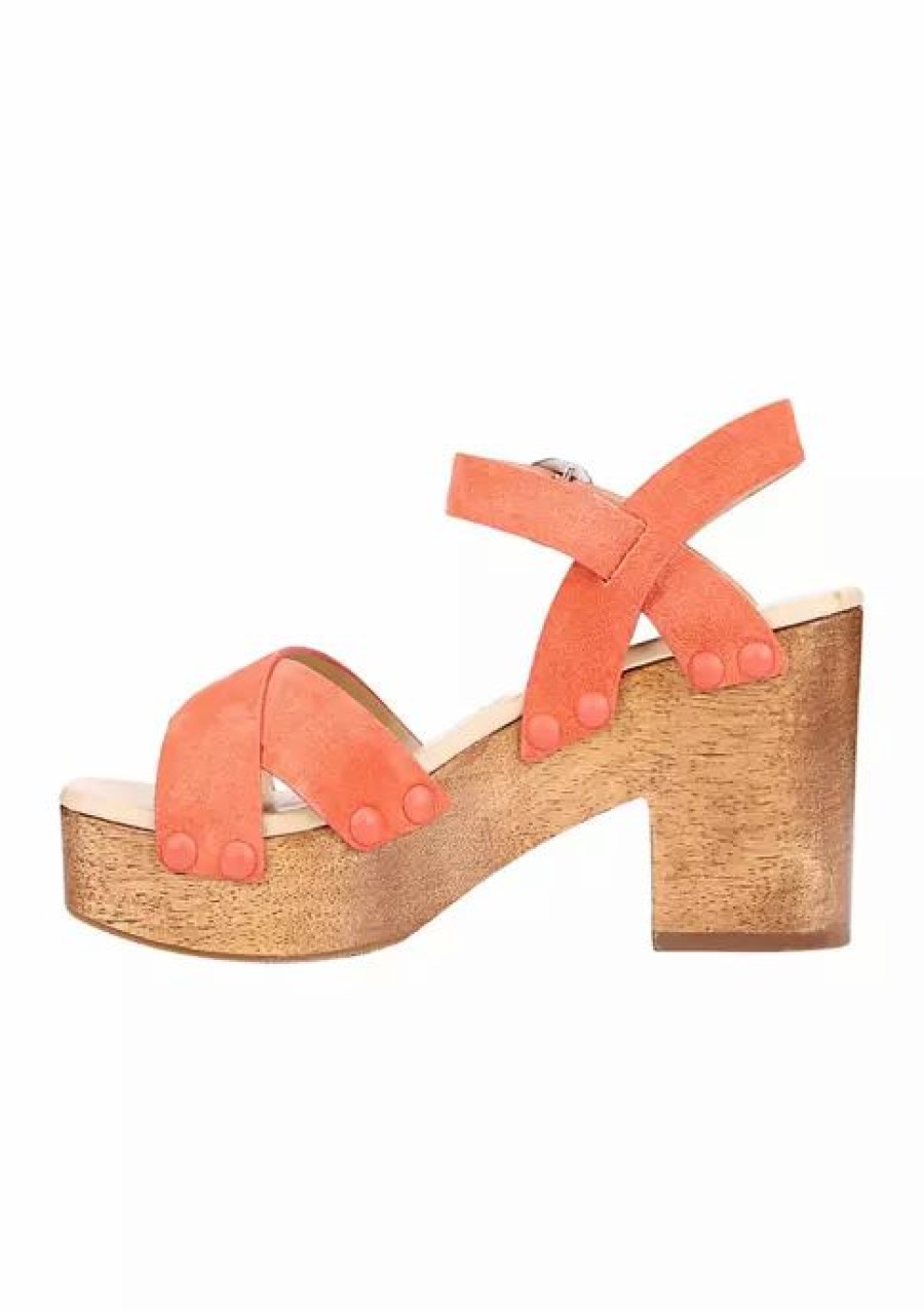 Shoes * | Best Deal Sam Edelman Josefine Heeled Sandals Tangerine