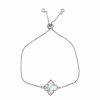 Jewelry * | Top 10 Adornia Four Point Flower Bolo Bracelet Mother Of Pearl Silver White