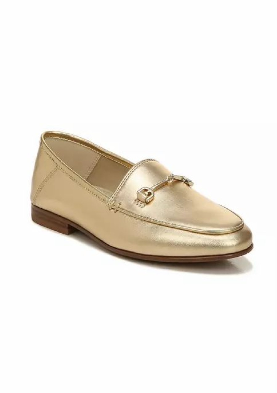 Shoes * | Promo Sam Edelman Loraine Mini Loafers Gold Leather