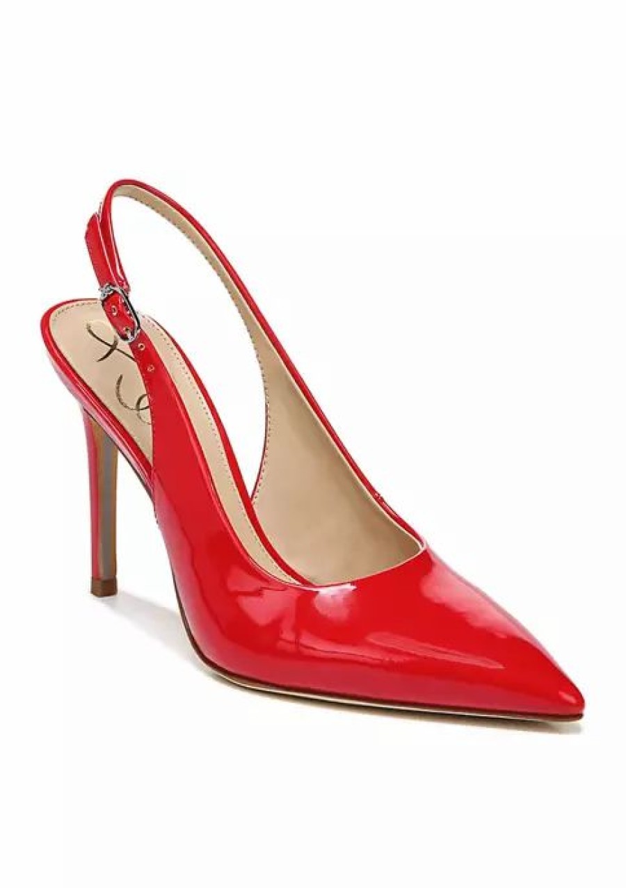 Shoes * | Promo Sam Edelman Hazel Sling Pumps Ruby Red Patent