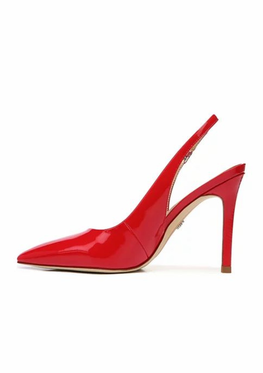 Shoes * | Promo Sam Edelman Hazel Sling Pumps Ruby Red Patent