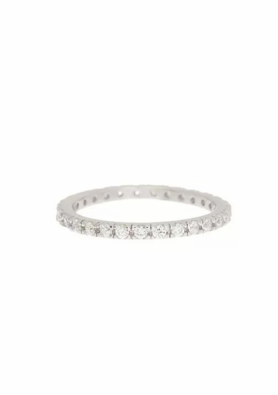 Jewelry * | Best Pirce Adornia Crystal Eternity Band Ring .925 Sterling Silver