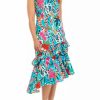 Jeans * | Brand New Sam Edelman Women'S Tropical Ruffle Hem Dress Aqua