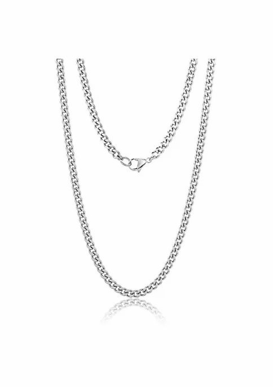 Jewelry * | Best Sale Adornia 5Mm Cuban Chain 24 Silver