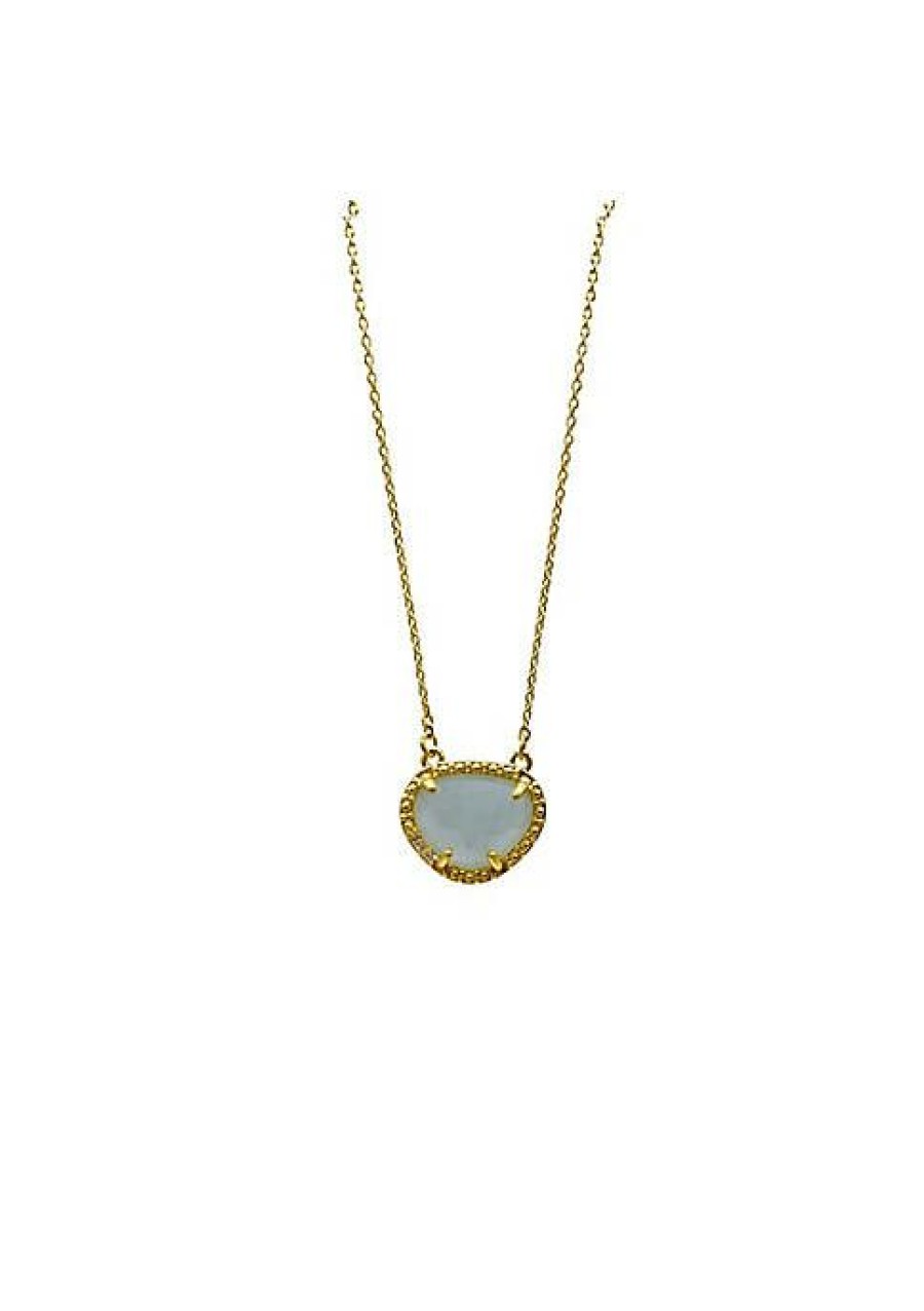 Jewelry * | Budget Adornia March Birthstone Necklace Aquamarine Gold