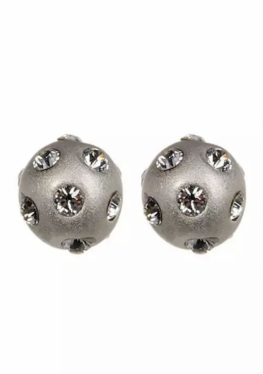 Jewelry * | Brand New Adornia Crystal Disco Ball Studs .925 Sterling Silver