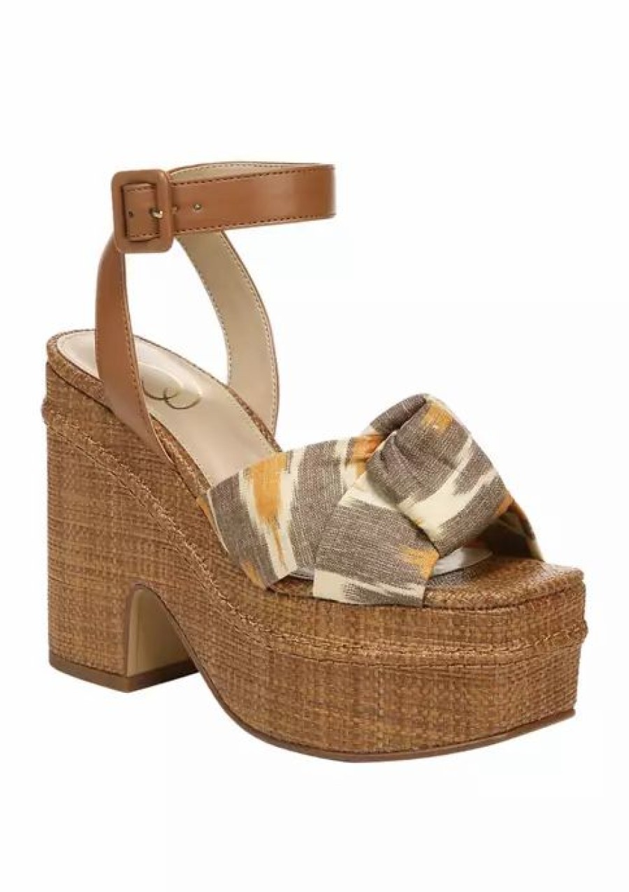 Shoes * | Cheap Sam Edelman Theresa Wedge Sandals Grey Multi