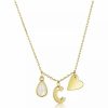 Jewelry * | Cheapest Adornia Three Charm Necklace Moonstone Yellow Gold Vermeil .925 Sterling Silver White