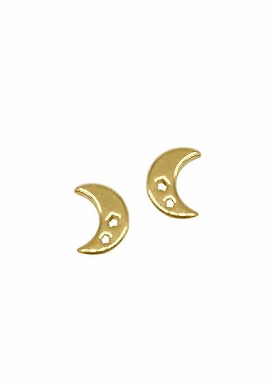 Jewelry * | Promo Adornia Moon Cutout Star Stud Earrings Gold