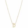 Jewelry * | Outlet Adornia Intitial Necklace Yellow Plated Vermeil .925 Sterling Silver Gold