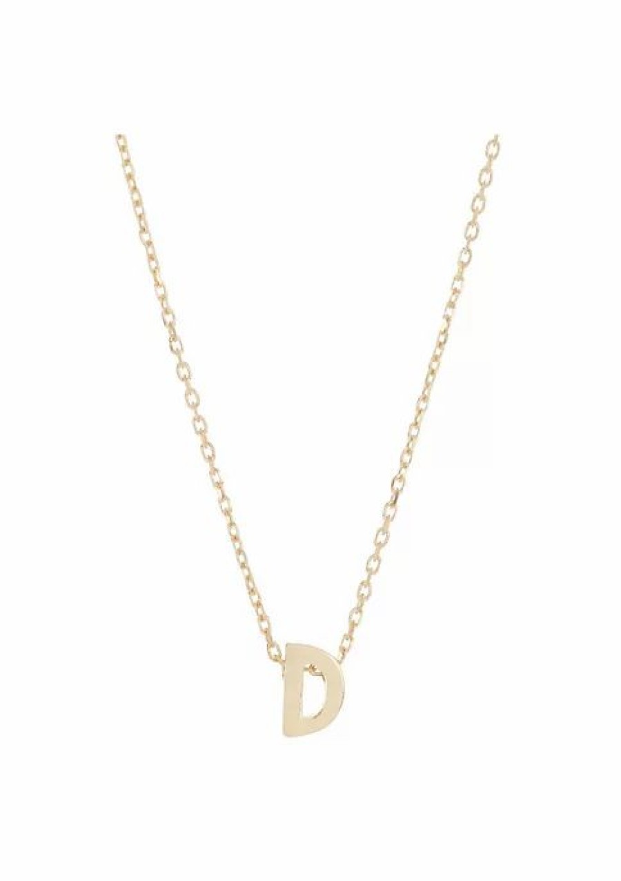 Jewelry * | Outlet Adornia Intitial Necklace Yellow Plated Vermeil .925 Sterling Silver Gold