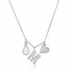 Jewelry * | Best Deal Adornia Three Charm Necklace Moonstone .925 Sterling Silver White