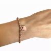 Jewelry * | Coupon Adornia Ball Bead Bracelet Rose Gold Vermeil .925 Sterling Silver Pink