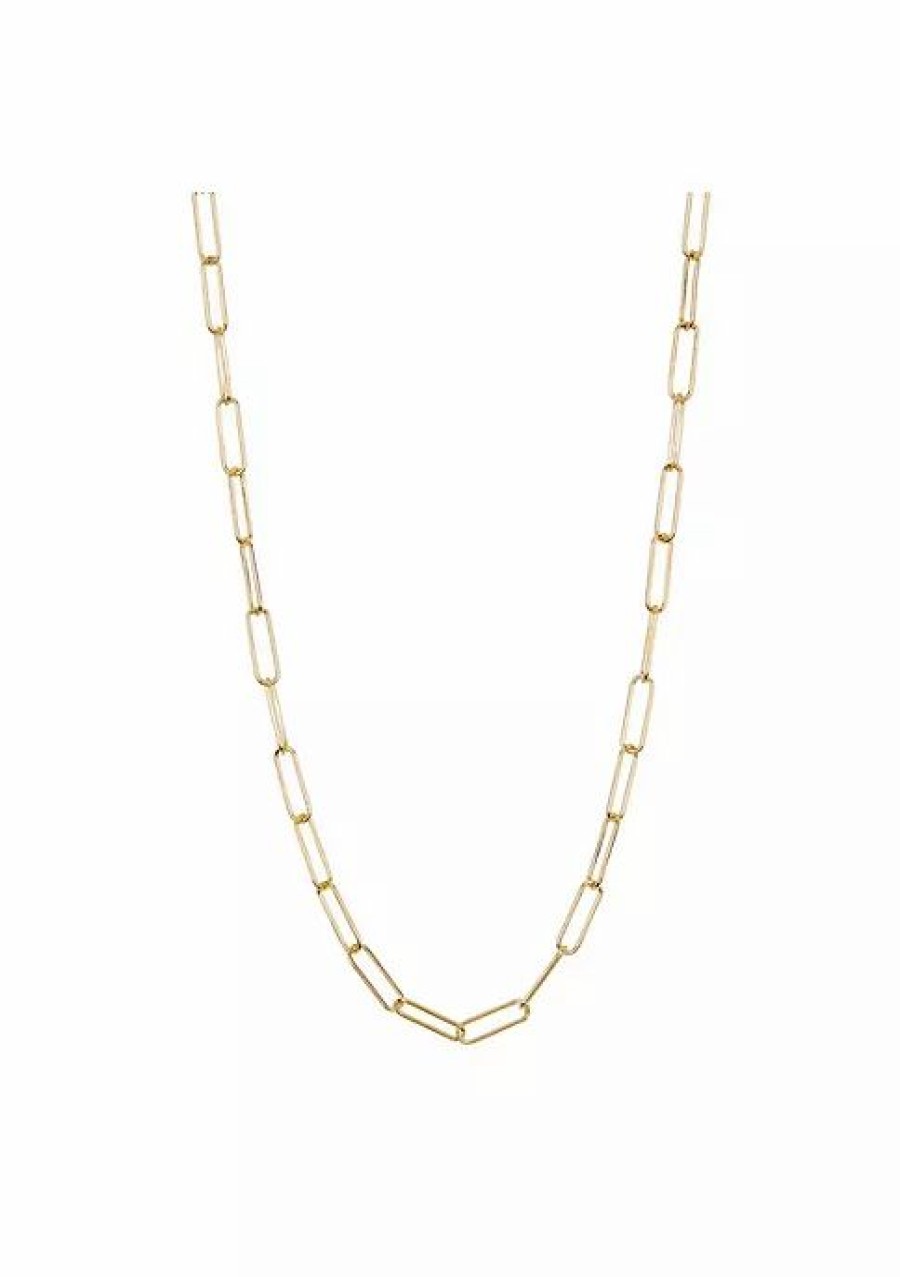 Jewelry * | Outlet Adornia Paper Clip Chain 14K Yellow Vermeil Gold