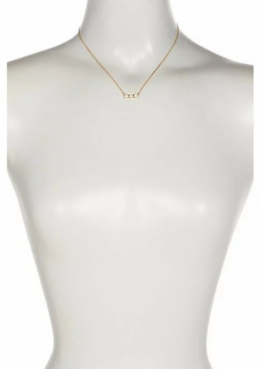 Jewelry * | Best Reviews Of Adornia Freshwater Pearl Bar Necklace 14K Yellow Vermeil .925 Sterling Silver Gold