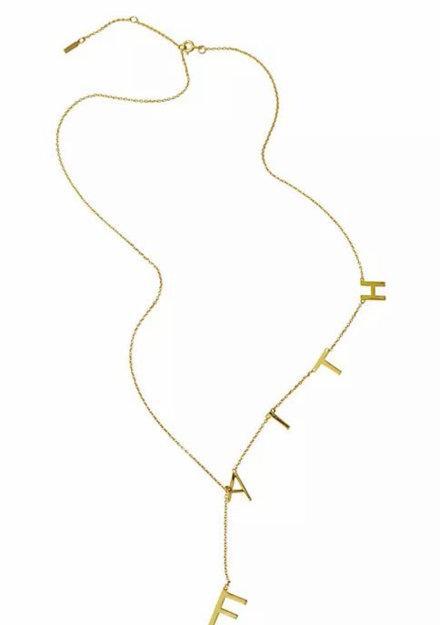 Jewelry * | Brand New Adornia Faith Lariat 14K Yellow Vermeil Gold