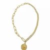 Jewelry * | Best Sale Adornia Coin Mixed Chain Necklace Yellow Gold