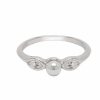 Jewelry * | Outlet Adornia Pearl Crystal Marquis Ring .925 Sterling Silver White