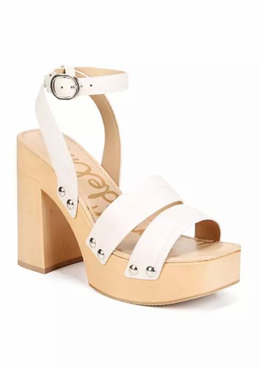 Shoes * | Best Sale Sam Edelman Rosalind Platform Heel Sandals Ivory