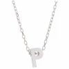 Jewelry * | Discount Adornia Initial Necklace White Rhodium .925 Sterling Silver