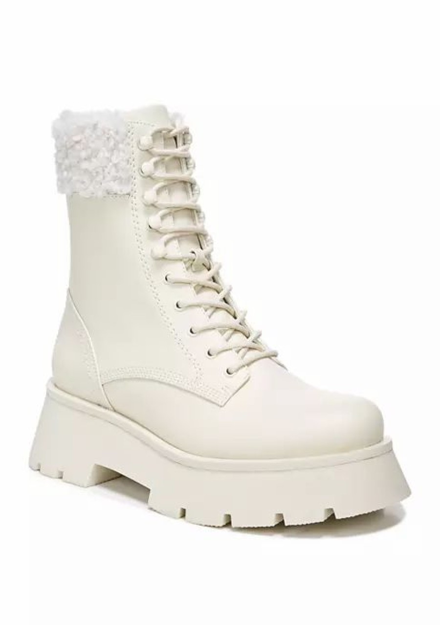 Shoes * | Buy Circus By Sam Edelman Larsa Shearling Combat Boots Ivory