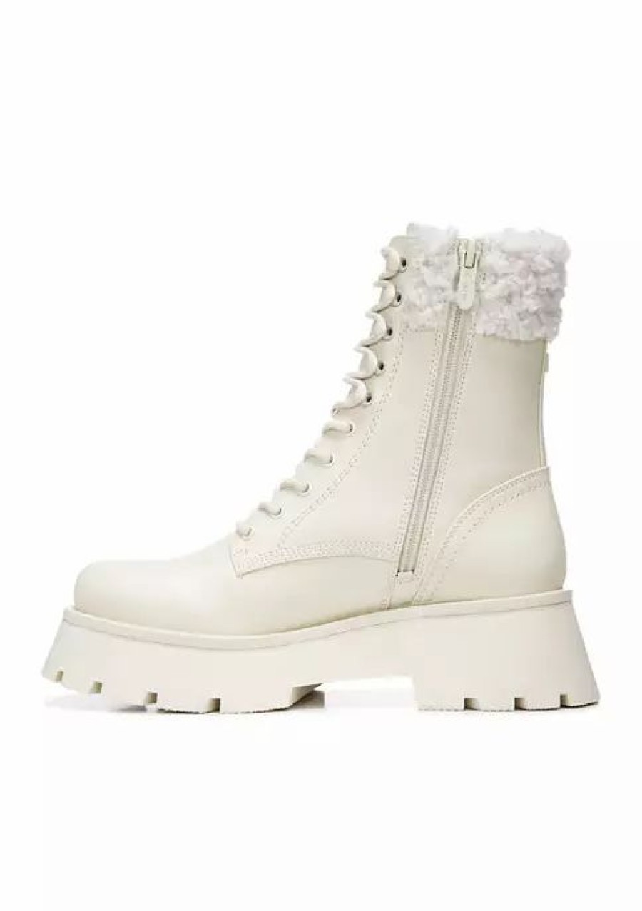 Shoes * | Buy Circus By Sam Edelman Larsa Shearling Combat Boots Ivory