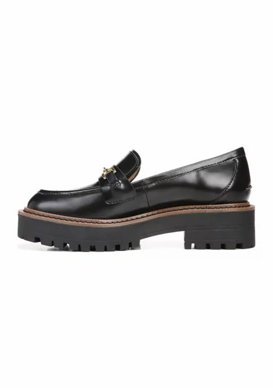 Shoes * | Top 10 Sam Edelman Laurs Lug Sole Loafers Black