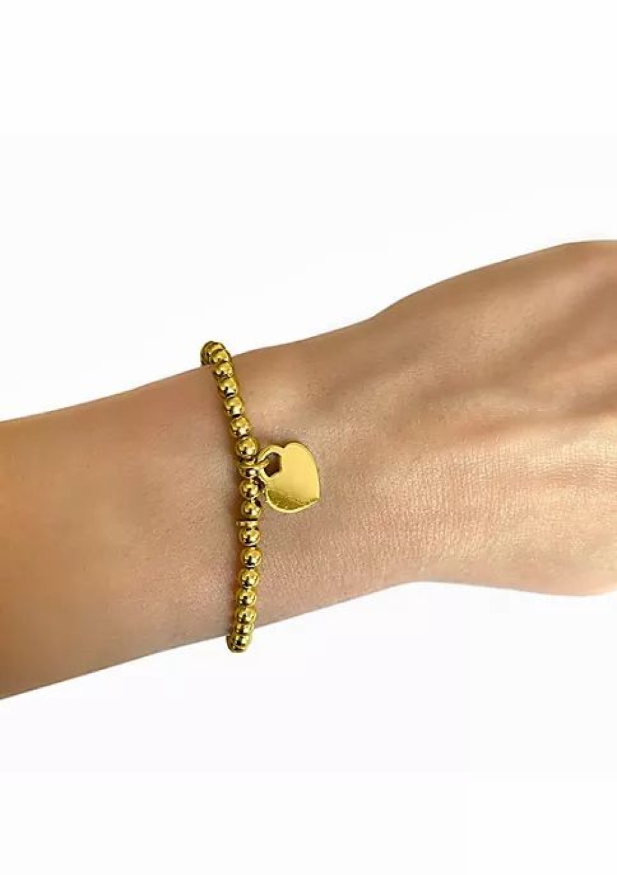 Jewelry * | Buy Adornia Ball Bead Bracelet Yellow Vermeil .925 Sterling Silver Gold