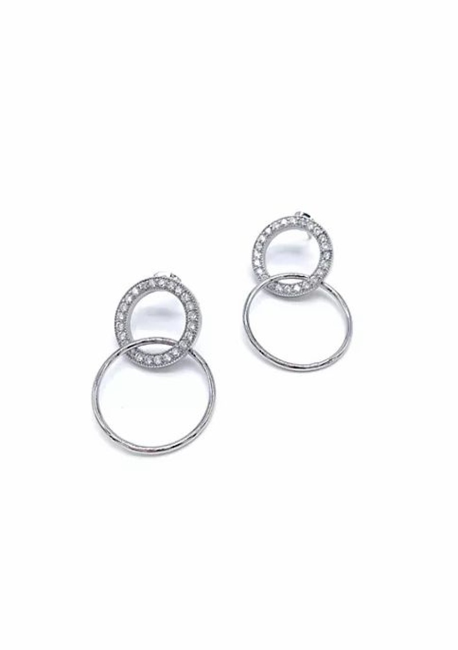 Jewelry * | Promo Adornia Drop Circle Earrings Silver Gold